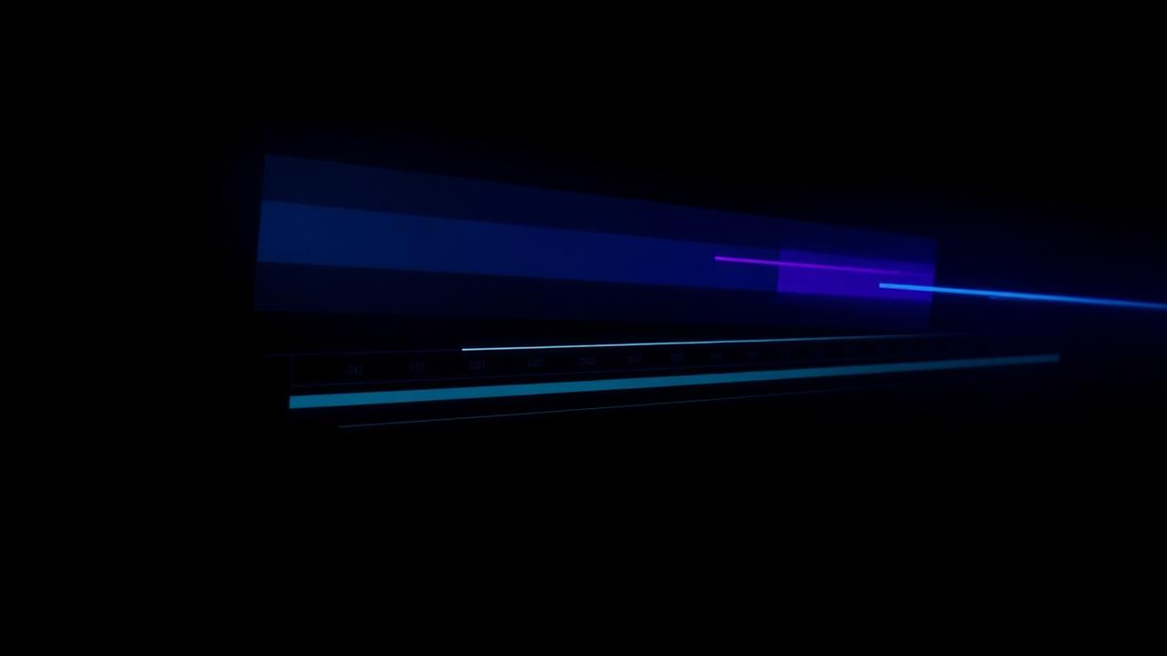 Abstract glowing video timeline layers