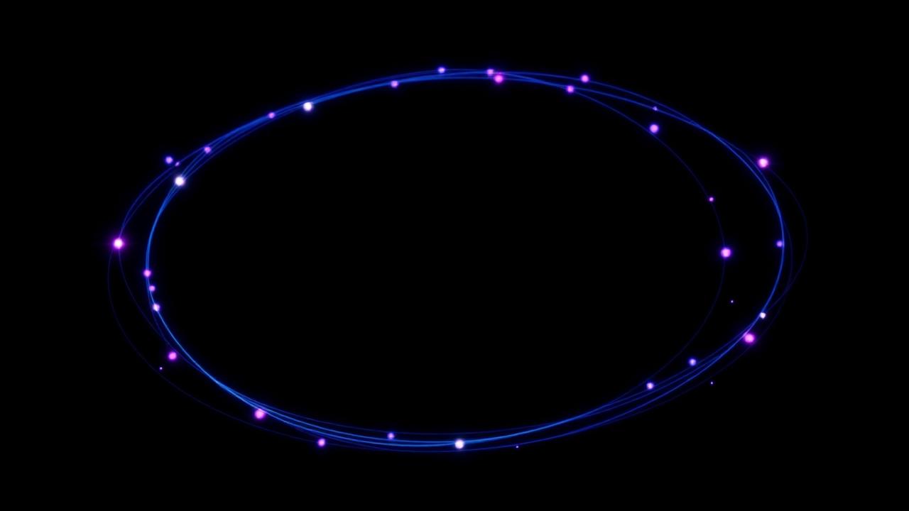 Abstract glowing loop of connected nodes